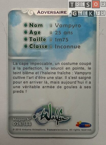 Magnet Wakfu #28: Vampyro (épisode 6) - personnalisable avec un sticker métal