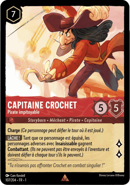 Capitaine Crochet - Pirate impitoyable 107/204 - Lorcana S1 FR