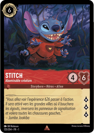 Stitch - Abominable créature 125/204 - Lorcana S1 FR
