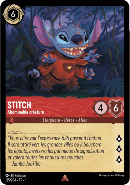 Stitch - Abominable créature 125/204 - Lorcana S1 FR
