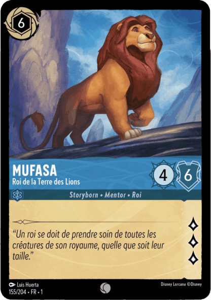 Mufasa - Roi de la Terre des Lions 155/204 - Lorcana S1 FR