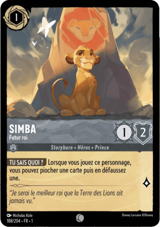 Simba - Futur roi 188/204 - Lorcana S1 FR