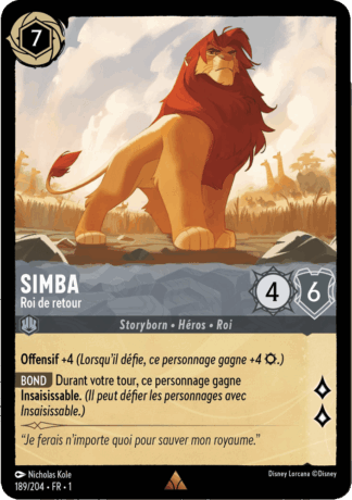 Simba - Roi de retour 189/204 - Lorcana S1 FR