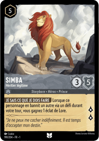 Simba - Héritier légitime 190/204 - Lorcana S1 FR