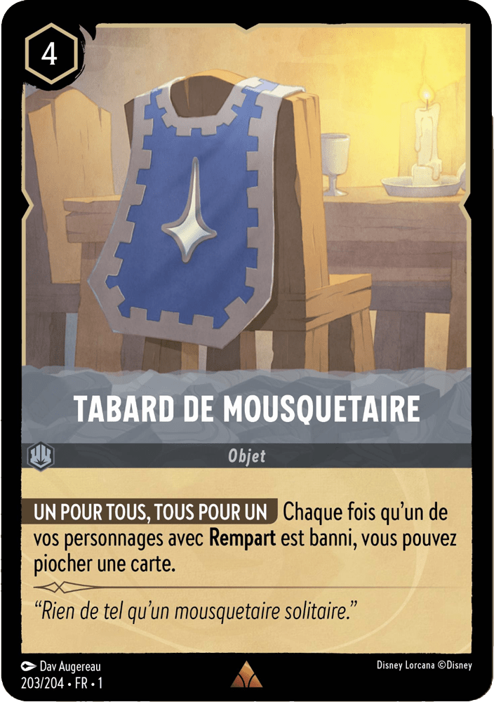 Tabard de Mousquetaire 203/204 - Lorcana S1 FR
