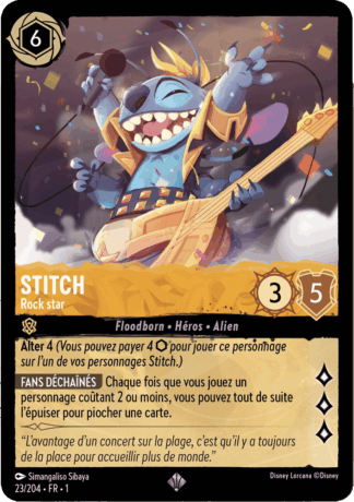 Stitch - Rock star 23/204 - Lorcana S1 FR