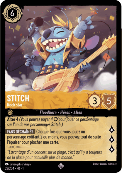 Stitch - Rock star 23/204 - Lorcana S1 FR
