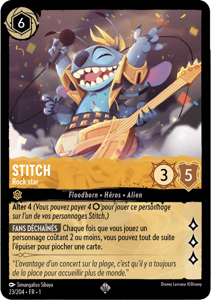 Stitch - Rock star 23/204 - Lorcana S1 FR