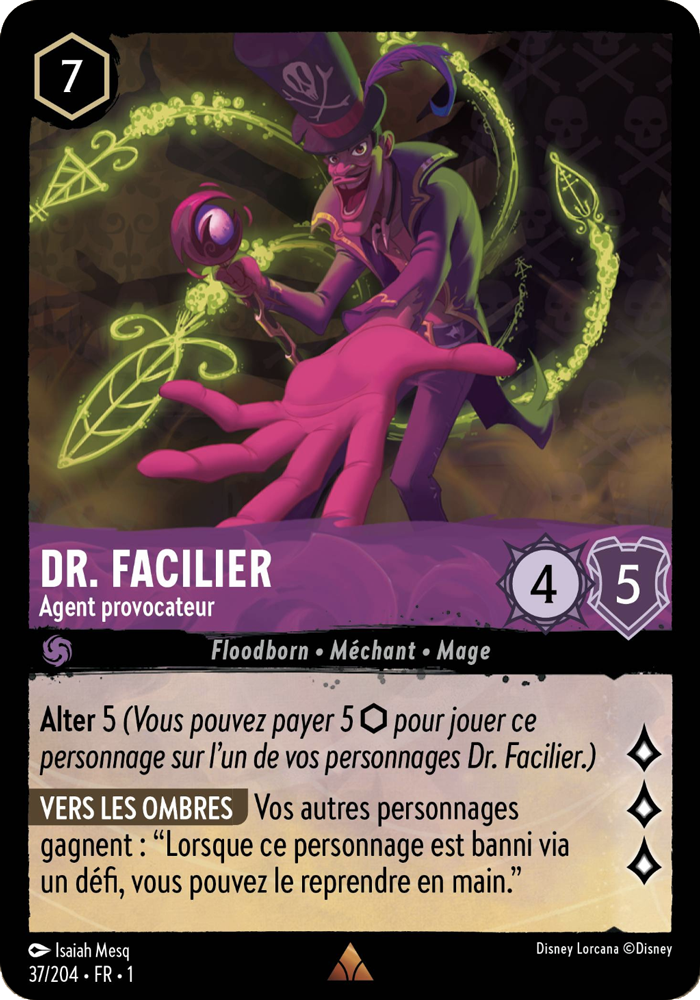 Dr. Facilier - Agent Provocateur 37/204 - Lorcana S1 FR