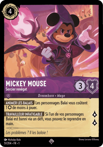Mickey Mouse - Sorcier renégat 51/204 - Lorcana S1 FR