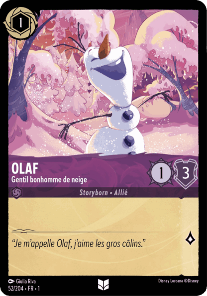 Olaf - Gentil bonhomme de neige 52/204 - Lorcana S1 FR