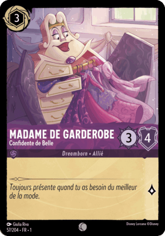 Madame de Garderobe - Confidente de Belle 57/204 - Lorcana S1 FR