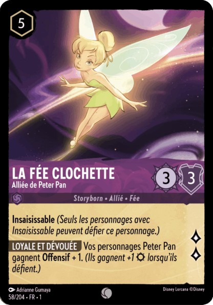 La Fée Clochette - Alliée de Peter Pan 58/204 - Lorcana S1 FR