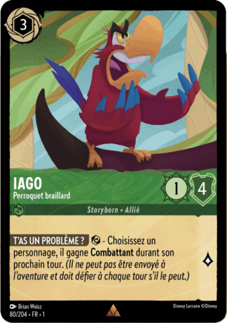 Iago - Perroquet braillard 80/204 - Lorcana S1 FR