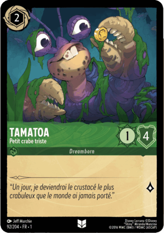 Tamatoa - Petit crabe terne 92/204 - Lorcana S1 FR