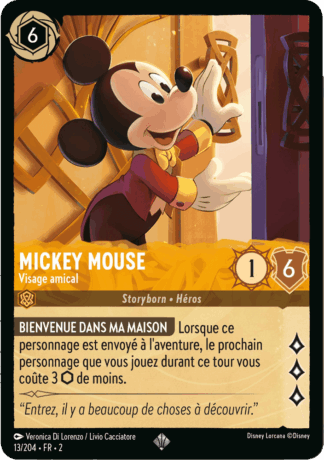Mickey Mouse - Visage amical 13/204 - Lorcana S2 FR