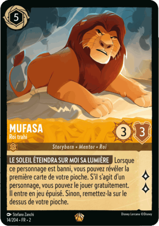 Mufasa - Roi trahi 14/204 - Lorcana S2 FR