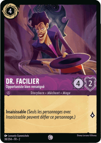 Dr. Facilier - Opportuniste bien renseigné 38/204 - Lorcana S2 FR