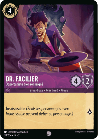 Dr. Facilier - Opportuniste bien renseigné 38/204 - Lorcana S2 FR