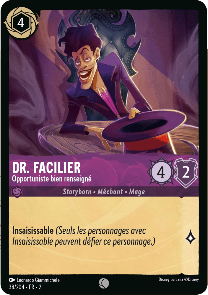 Dr. Facilier - Opportuniste bien renseigné 38/204 - Lorcana S2 FR