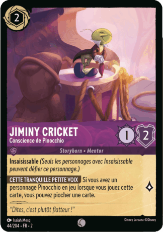 Jiminy Cricket - Conscience de Pinocchio 44/204 - Lorcana S2 FR