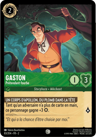 Gaston - Prétendant fourbe 83/204 - Lorcana S2 FR