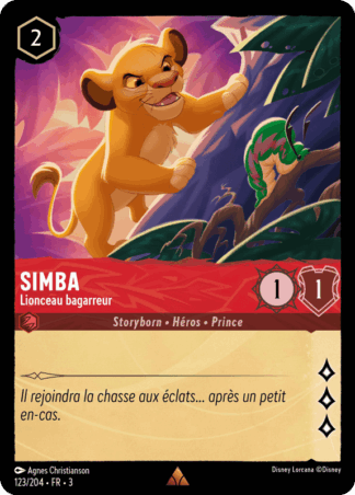 Simba - Lionceau bagarreur 123/204 - Lorcana S3 FR