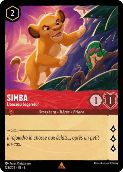 Simba - Lionceau bagarreur 123/204 - Lorcana S3 FR