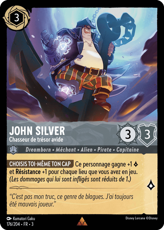 John Silver - Chasseur de trésor avide 176/204 - Lorcana S3 FR