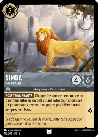 Simba - Roi Légitime 193/204 - Lorcana S3 FR