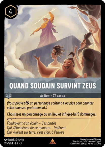 Quand soudain survint Zeus - Action 195/204 - Lorcana S3 FR