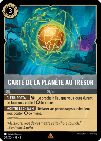 Carte de la Planète au Trésor - Objet 201/204 - Lorcana S3 FR