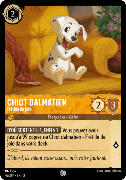 Chiot Dalmatien - Frétille de joie 4a/204 - Lorcana S3 FR