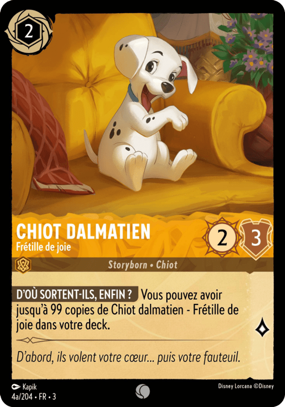 Chiot Dalmatien - Frétille de joie 4a/204 - Lorcana S3 FR