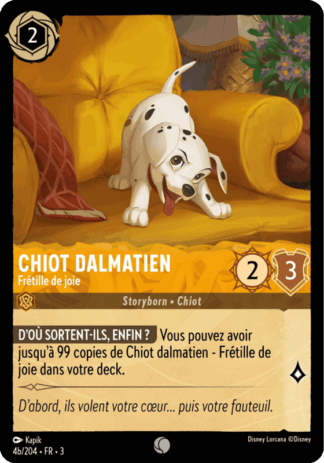 Chiot Dalmatien - Frétille de joie 4b/204 - Lorcana S3 FR