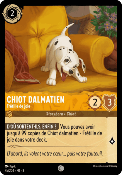 Chiot Dalmatien - Frétille de joie 4b/204 - Lorcana S3 FR