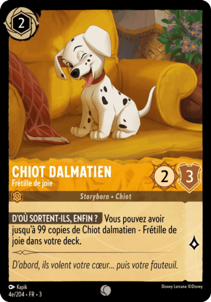 Chiot Dalmatien - Frétille de joie 4e/204 - Lorcana S3 FR