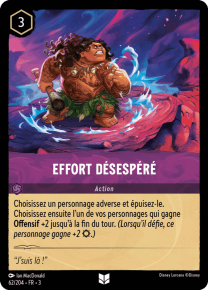 Effort désespéré - Action 62/204 - Lorcana S3 FR