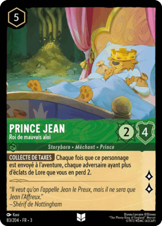 Prince Jean - Roi de mauvais aloi 83/204 - Lorcana S3 FR