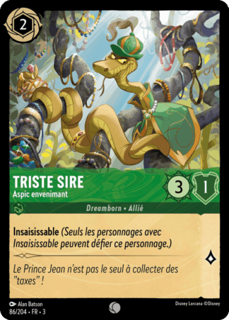 Triste Sire - Aspic envenimant 86/204 - Lorcana S3 FR