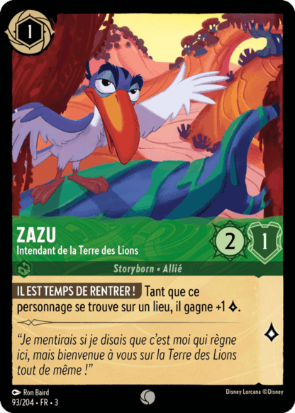 Zazu - Intendant de la Terre des Lions 93/204 - Lorcana S3 FR