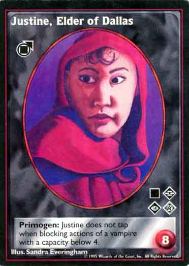 Justine, Elder of Dallas [V:TES set] - VTES CCG