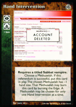 Hand Intervention [Third set] - VTES CCG